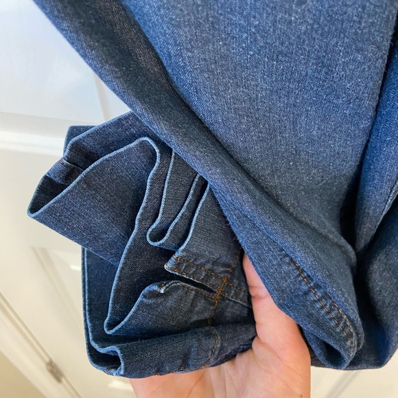 Eileen Fisher Dark Wash Wide Leg Cropped Jeans Sz Medium - Picture 7 of 11